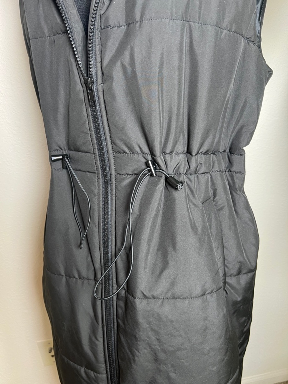 Women's Long Quilted Vest Hooded Maxi Length Sleeveless Puffer Vest Padded L - Picture 13 of 16